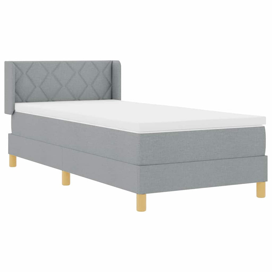 Boxspringbed met matras Lichtgrijs 200 x 100 cm Stof