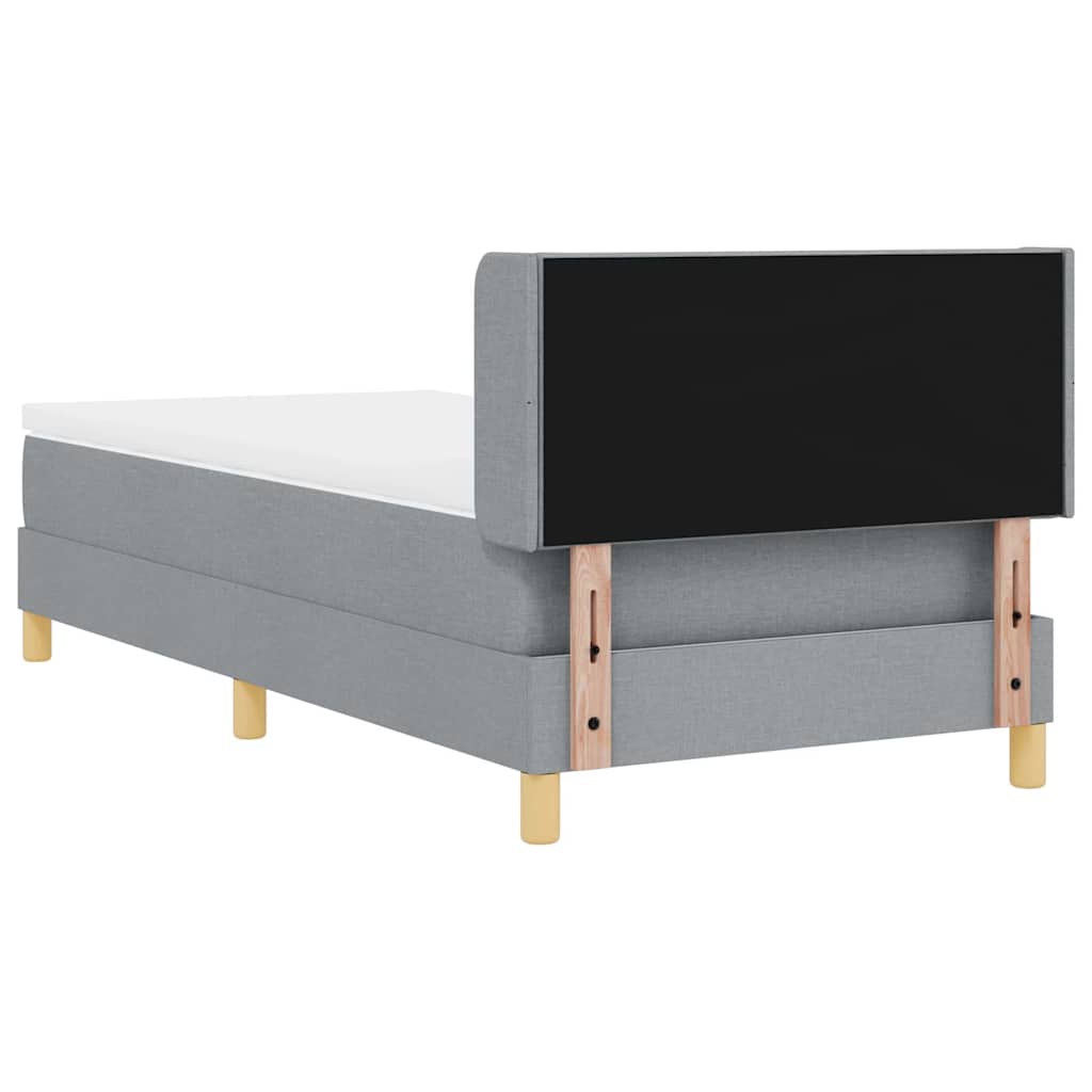 Boxspringbed met matras Lichtgrijs 200 x 100 cm Stof