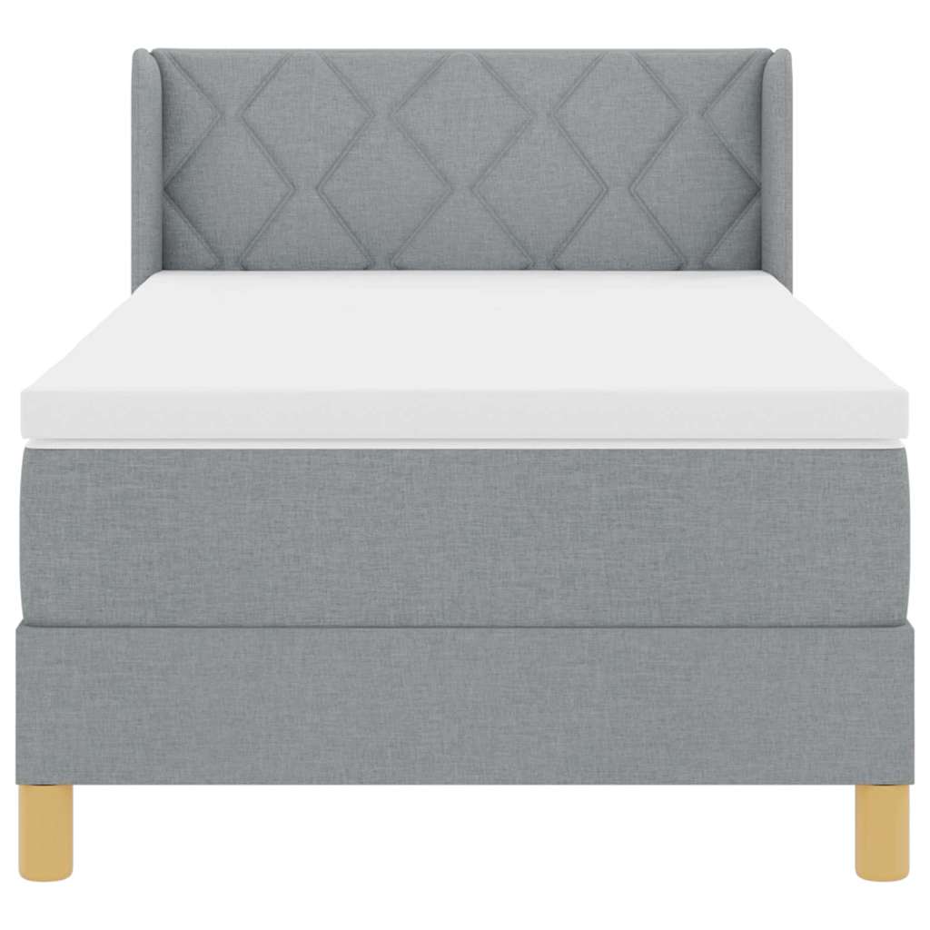 Boxspringbed met matras Lichtgrijs 200 x 100 cm Stof