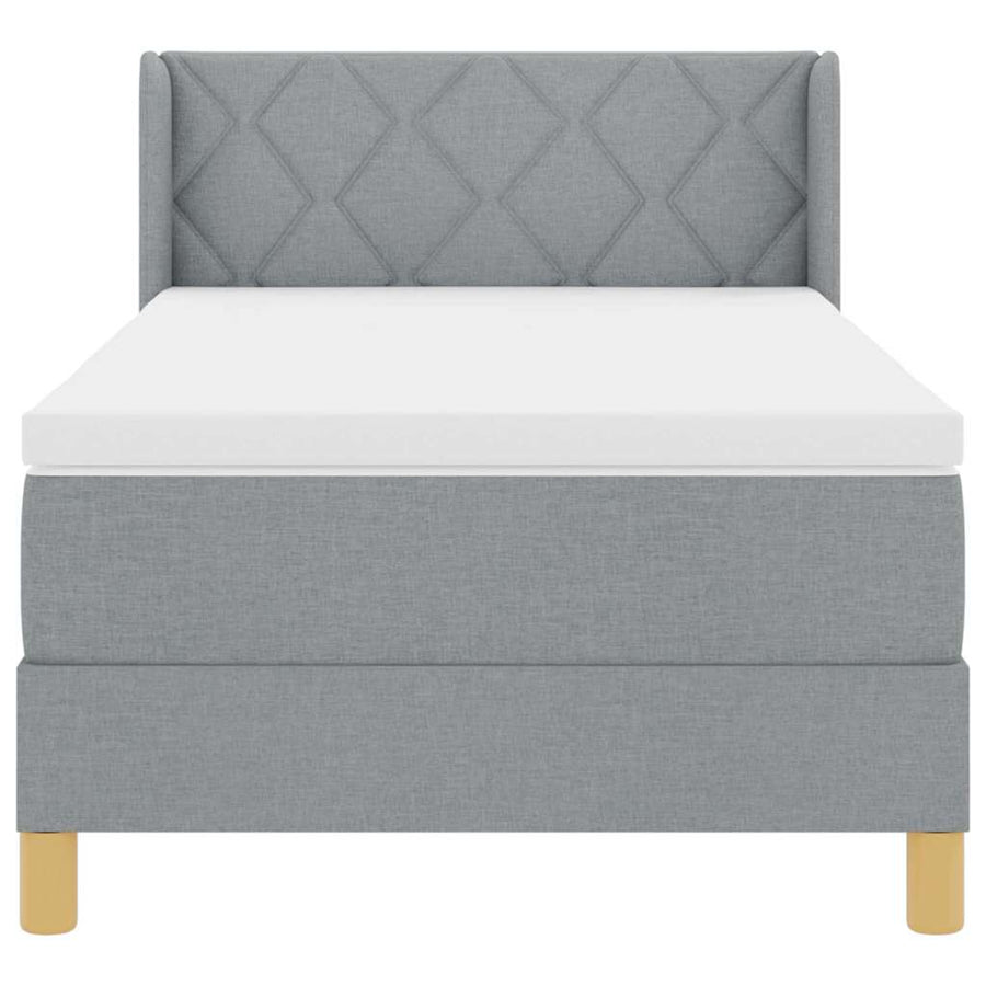 Boxspringbed met matras Lichtgrijs 200 x 100 cm Stof