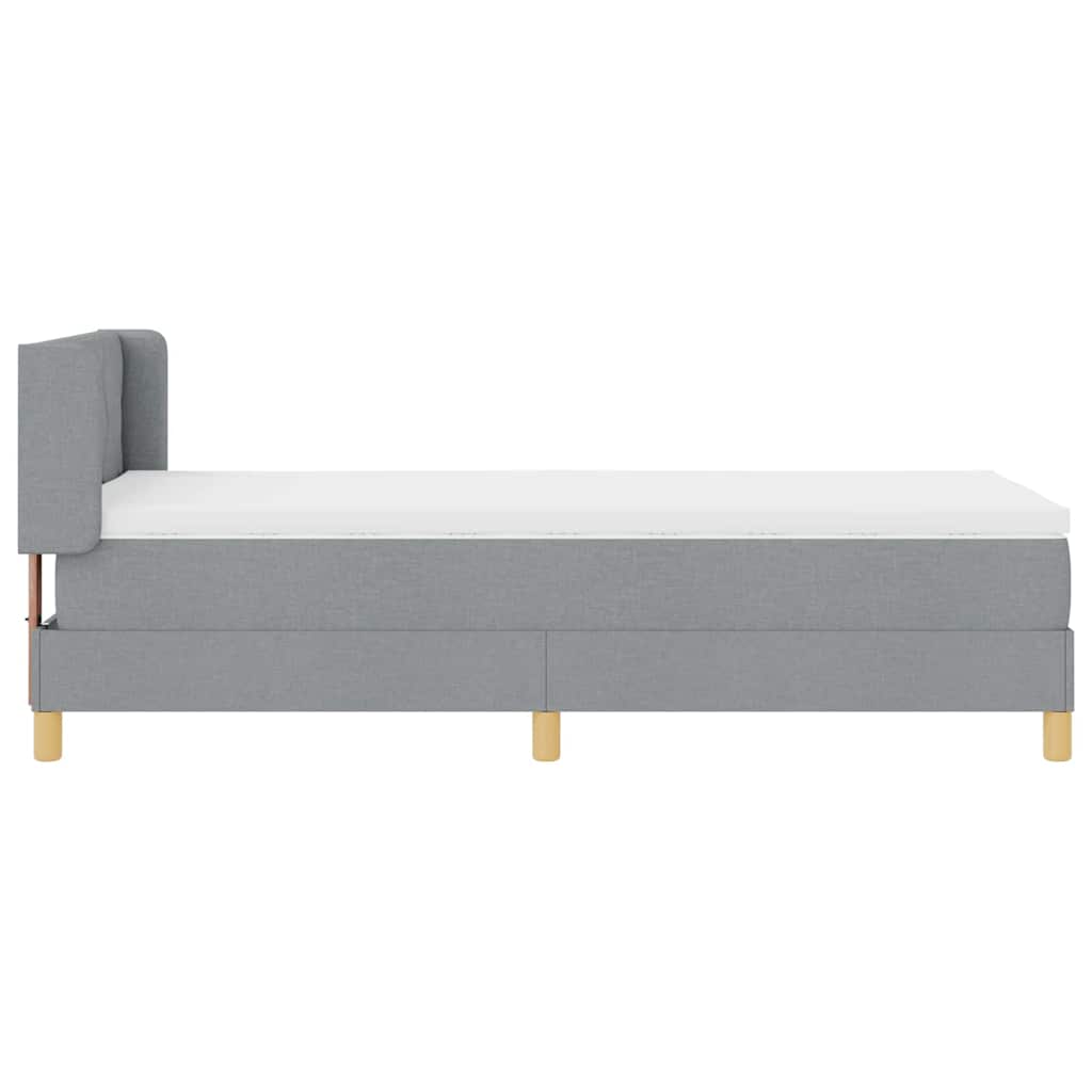 Boxspringbed met matras Lichtgrijs 200 x 100 cm Stof