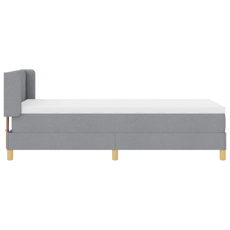 Boxspringbed met matras Lichtgrijs 200 x 100 cm Stof