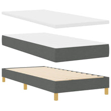Boxspringbed met Matras, Donkergrijs, 100 x 200 cm, Stof
