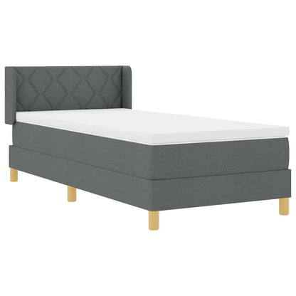 Boxspringbed met Matras, Donkergrijs, 100 x 200 cm, Stof