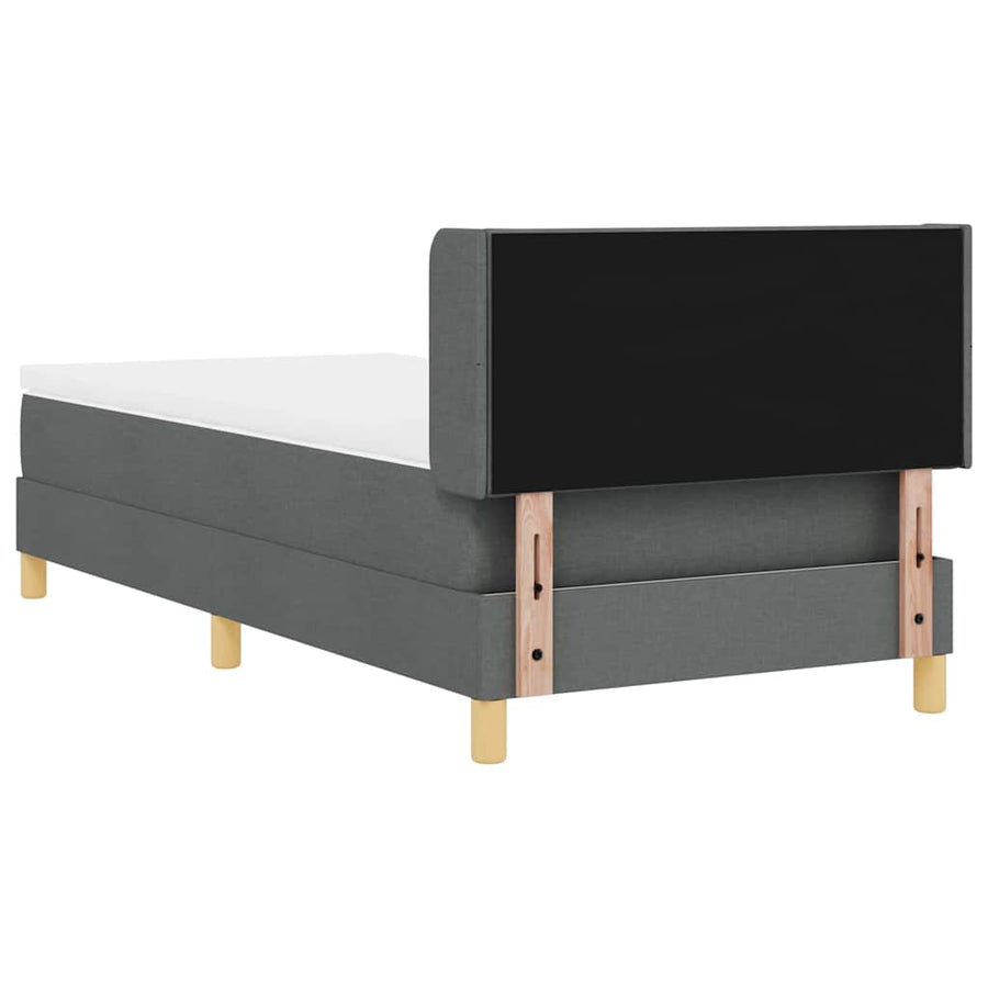 Boxspringbed met Matras, Donkergrijs, 100 x 200 cm, Stof