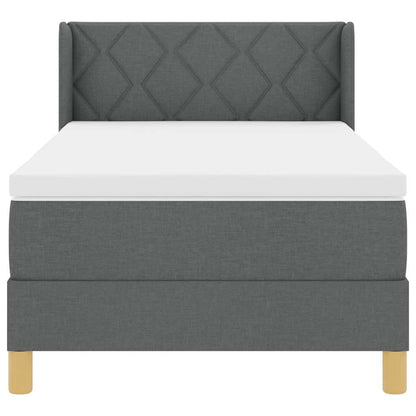 Boxspringbed met Matras, Donkergrijs, 100 x 200 cm, Stof