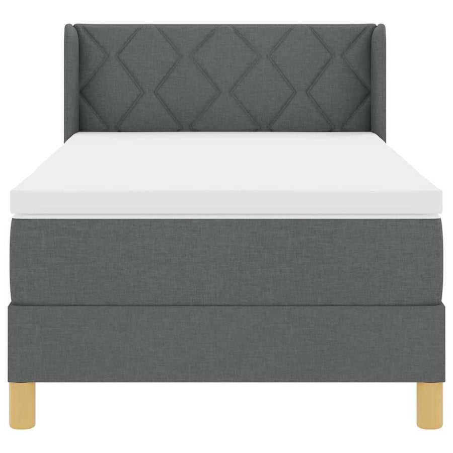 Boxspringbed met Matras, Donkergrijs, 100 x 200 cm, Stof