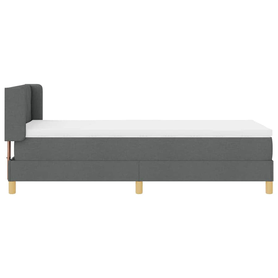 Boxspringbed met Matras, Donkergrijs, 100 x 200 cm, Stof