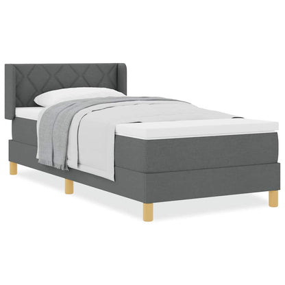 Boxspringbed met Matras, Donkergrijs, 100 x 200 cm, Stof