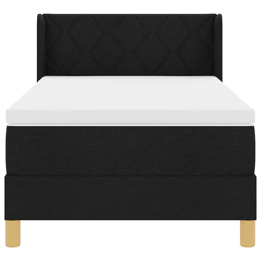 Boxspring bed Geometrisch met hoofdeinde Zwart 100 x 200 cm Hout