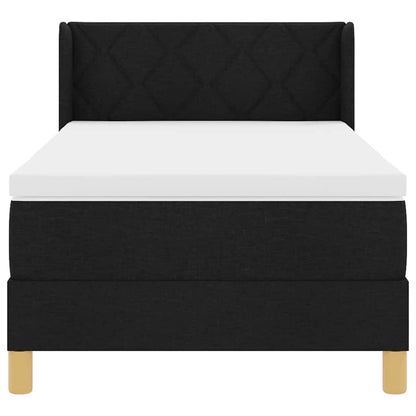 Boxspring bed Geometrisch met hoofdeinde Zwart 100 x 200 cm Hout
