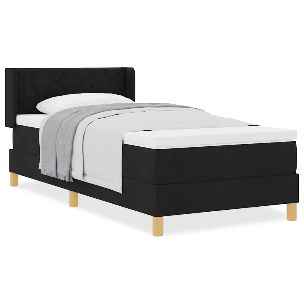 Boxspring bed Geometrisch met hoofdeinde Zwart 100 x 200 cm Hout