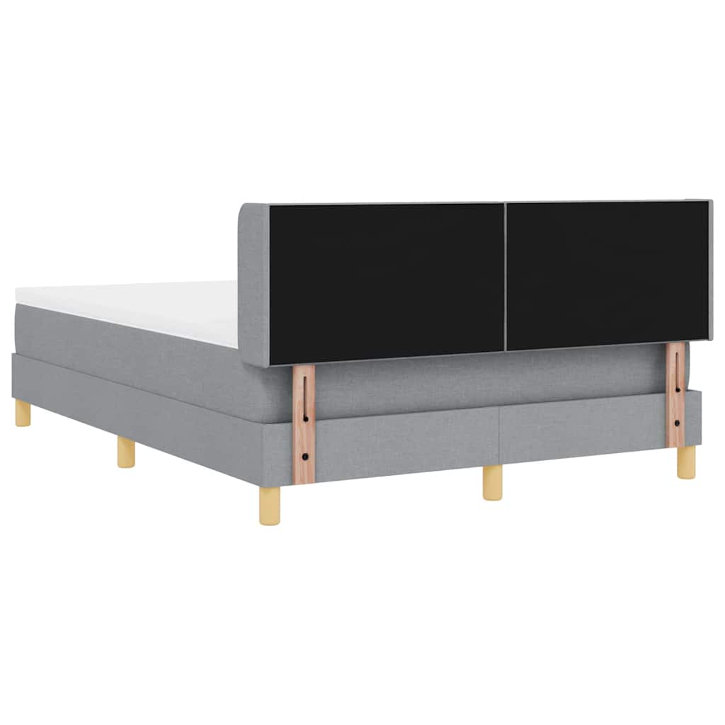 Boxspringbed met hoofdeinde Lichtgrijs 190 x 140 cm Stof
