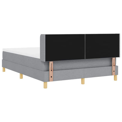 Boxspringbed met hoofdeinde Lichtgrijs 190 x 140 cm Stof