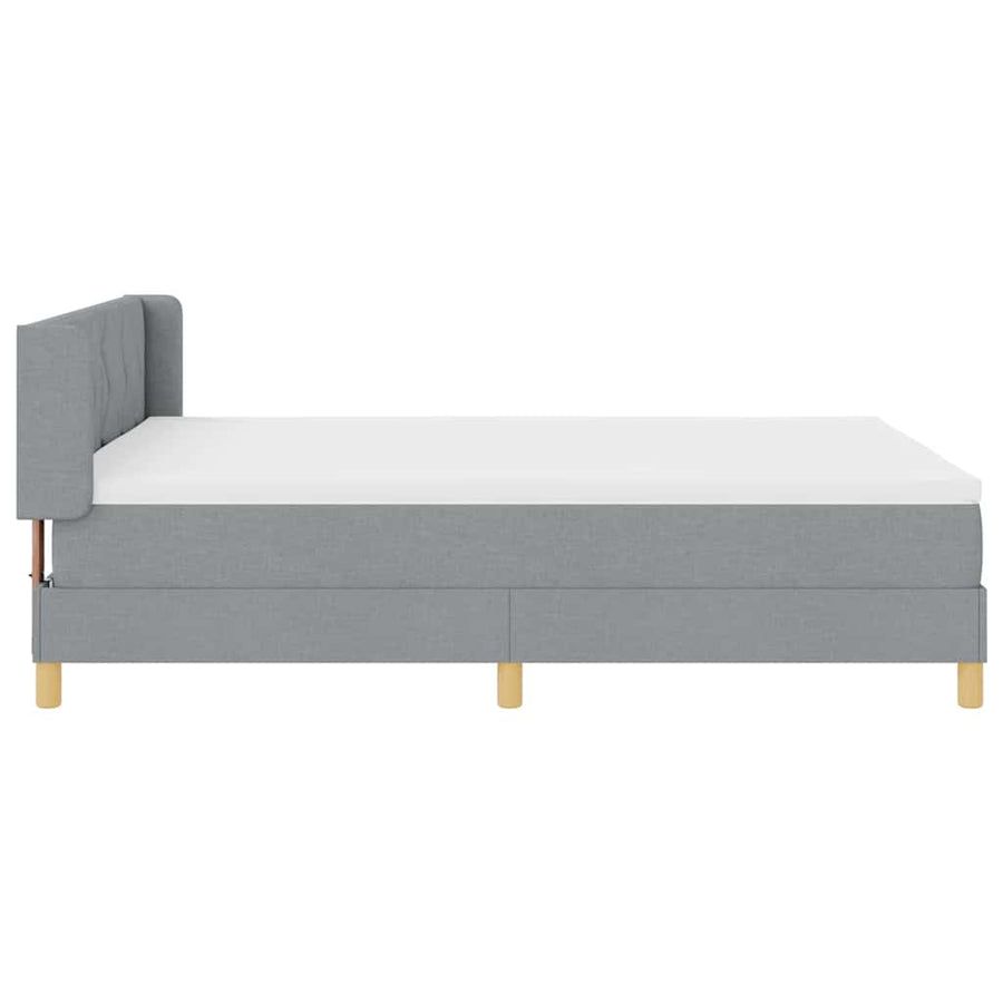 Boxspringbed met hoofdeinde Lichtgrijs 190 x 140 cm Stof