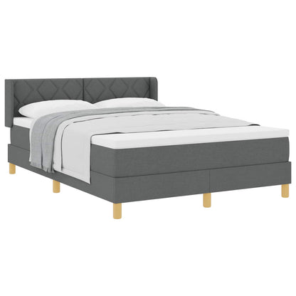 Boxspringbed met hoofdeinde Donkergrijs 190 x 140 cm Stof