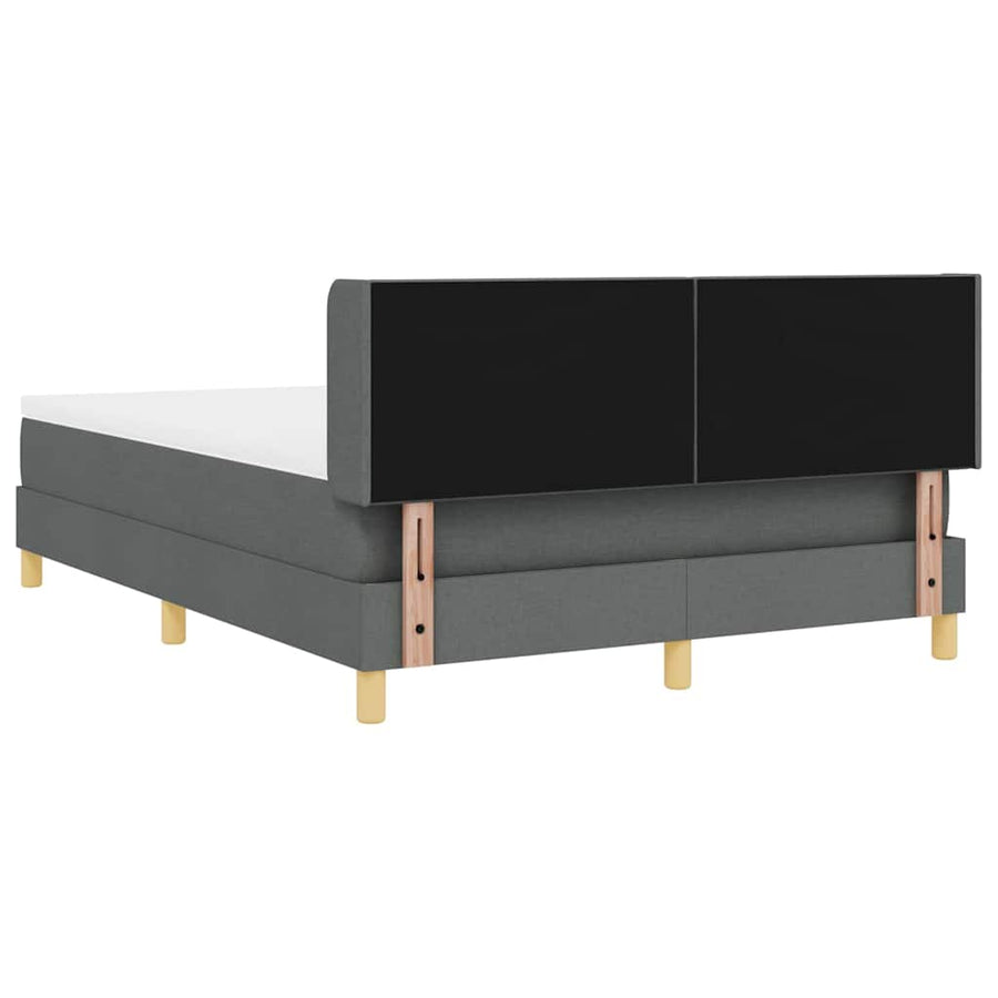 Boxspringbed met hoofdeinde Donkergrijs 190 x 140 cm Stof