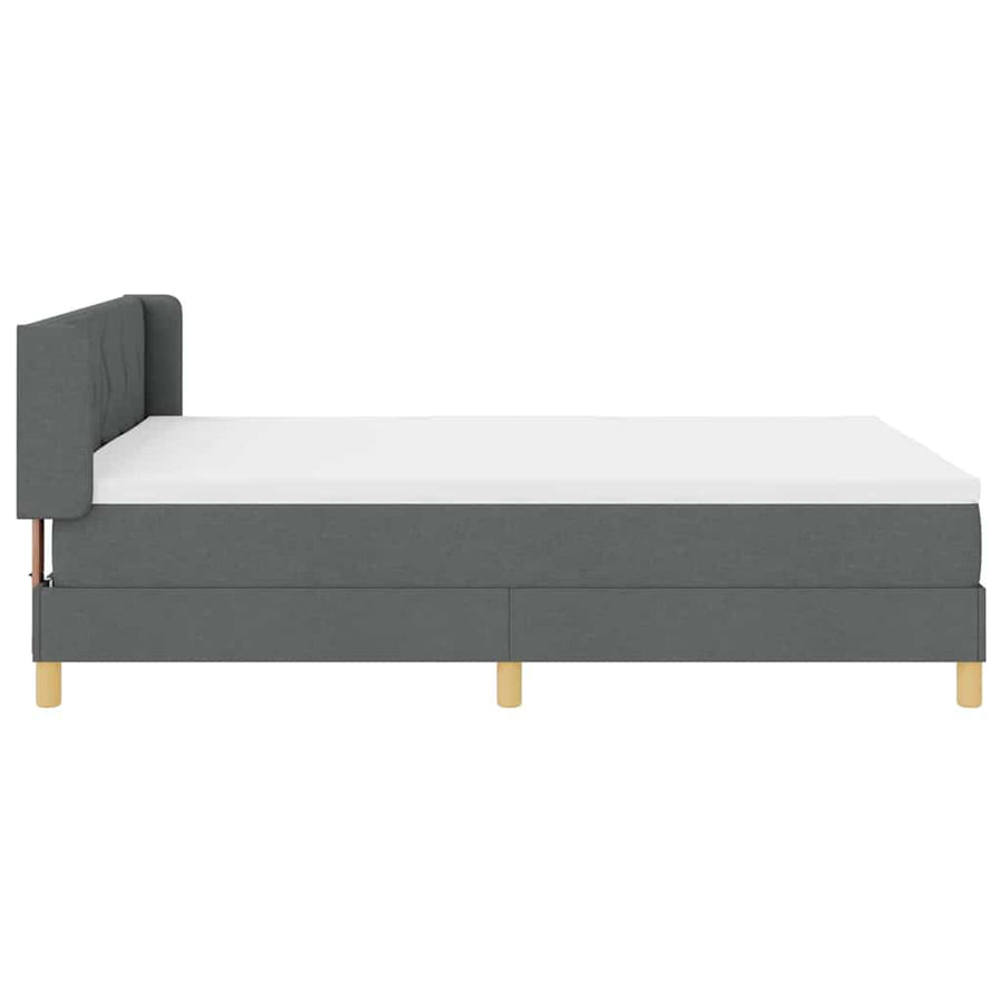 Boxspringbed met hoofdeinde Donkergrijs 190 x 140 cm Stof