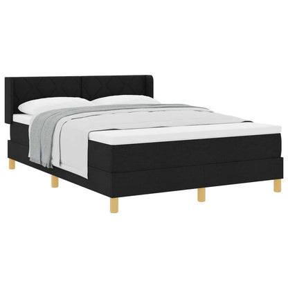 Boxspringbed met hoofdeinde Zwart 190 x 140 cm Stof