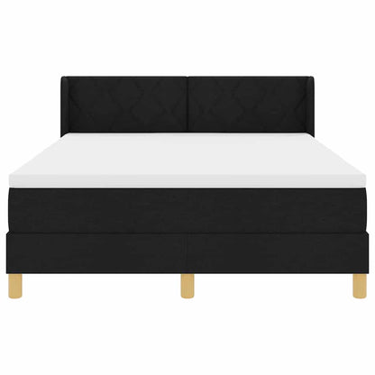 Boxspringbed met hoofdeinde Zwart 190 x 140 cm Stof