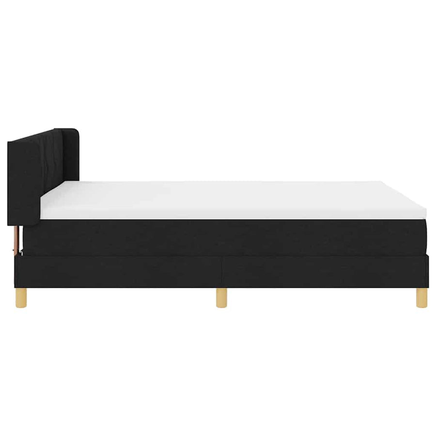 Boxspringbed met hoofdeinde Zwart 190 x 140 cm Stof
