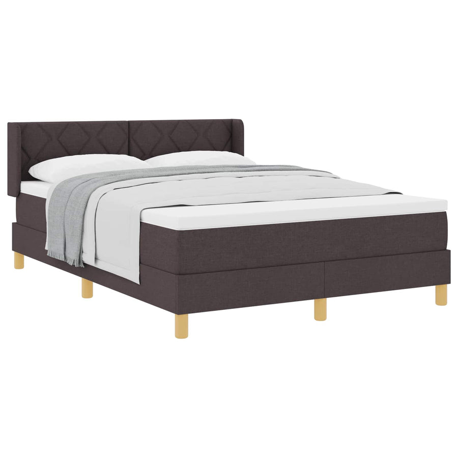 Boxspringbed met hoofdeinde Donkerbruin 190 x 140 cm Stof