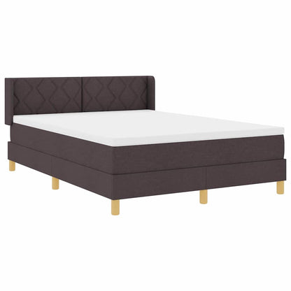 Boxspringbed met hoofdeinde Donkerbruin 190 x 140 cm Stof