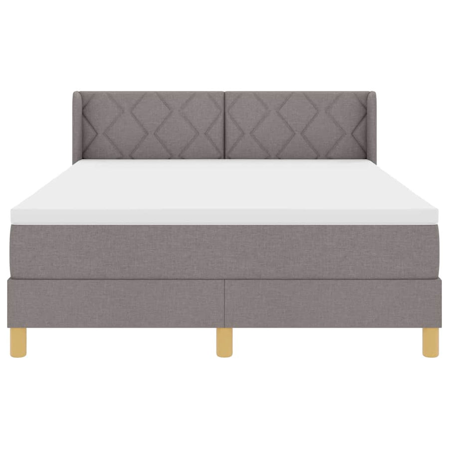 Boxspringbed met hoofdeinde Taupe 190 x 140 cm Stof