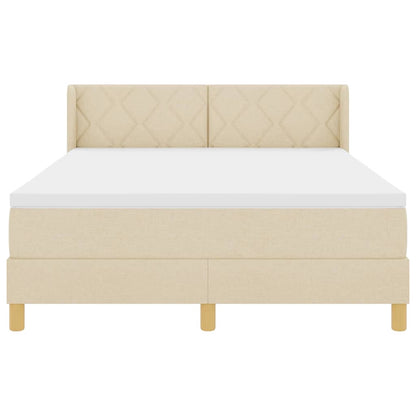 Boxspringbed met hoofdeinde Crème 190 x 140 cm Stof