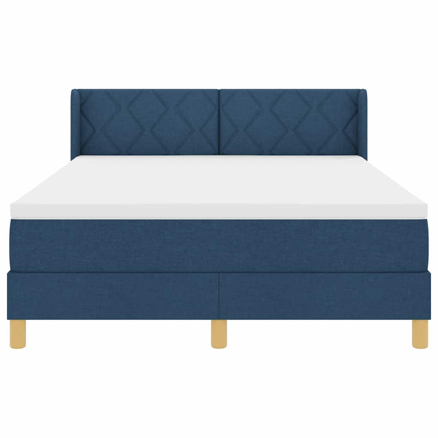 Boxspringbed met hoofdeinde Blauw 190 x 140 cm Stof