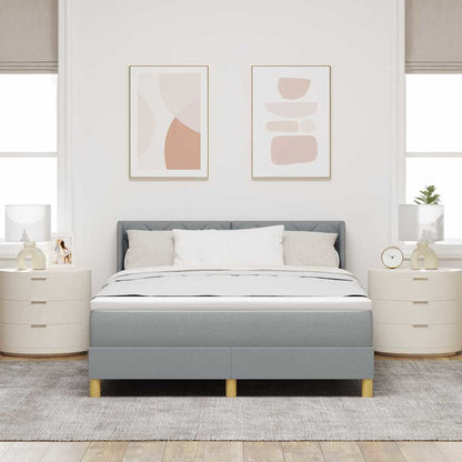 Boxspringbed met hoofdeinde Lichtgrijs 200 x 140 cm Stof