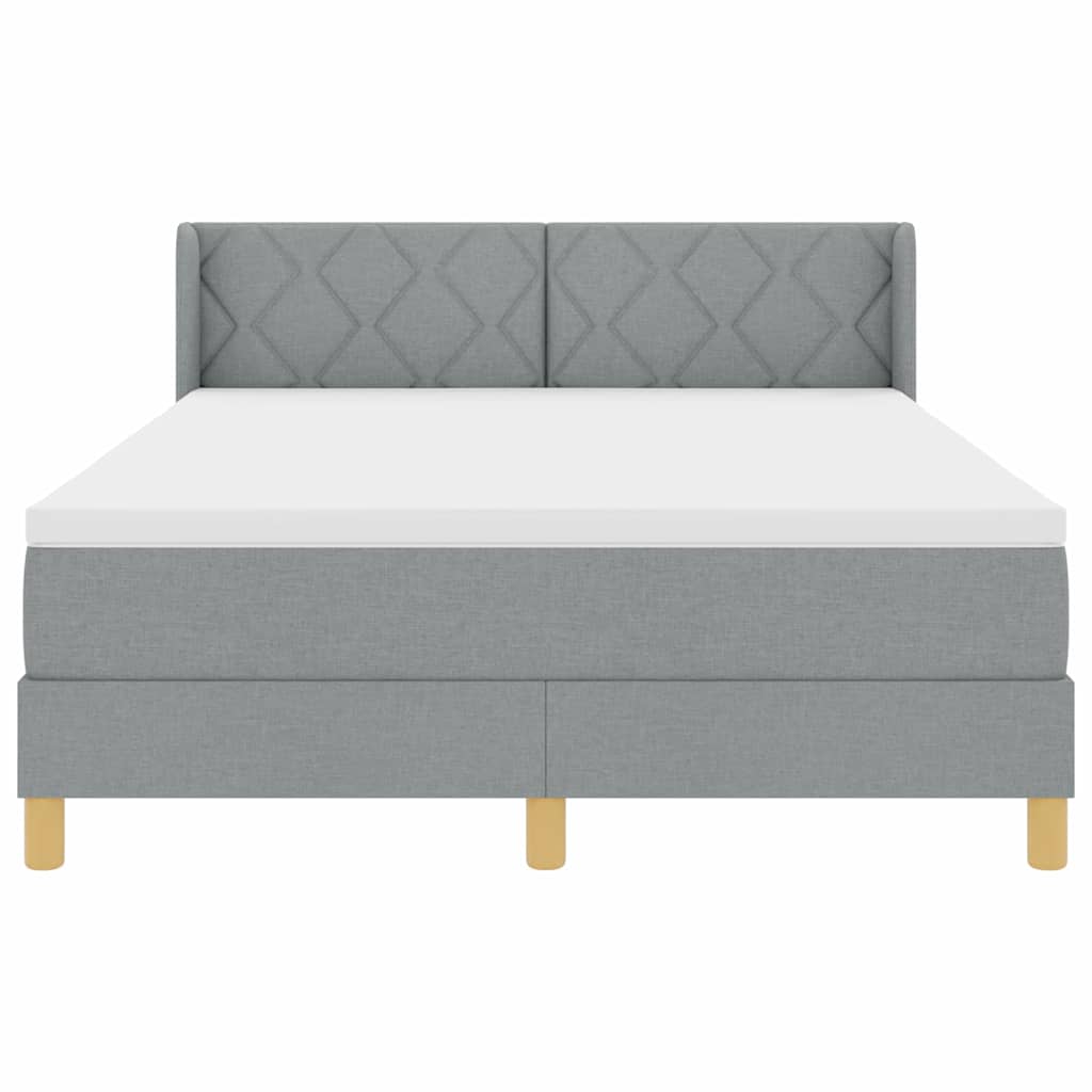 Boxspringbed met hoofdeinde Lichtgrijs 200 x 140 cm Stof