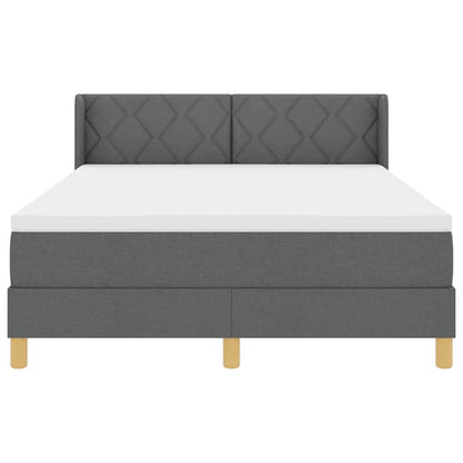 Boxspringbed met hoofdeinde Donkergrijs 200 x 140 cm Stof