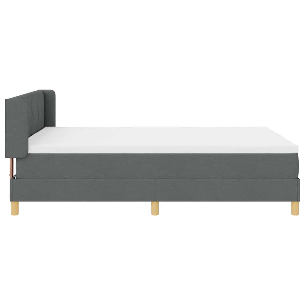 Boxspringbed met hoofdeinde Donkergrijs 200 x 140 cm Stof