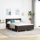 Boxspringbed 200x140 cm donkerbruin stof hoofdeinde