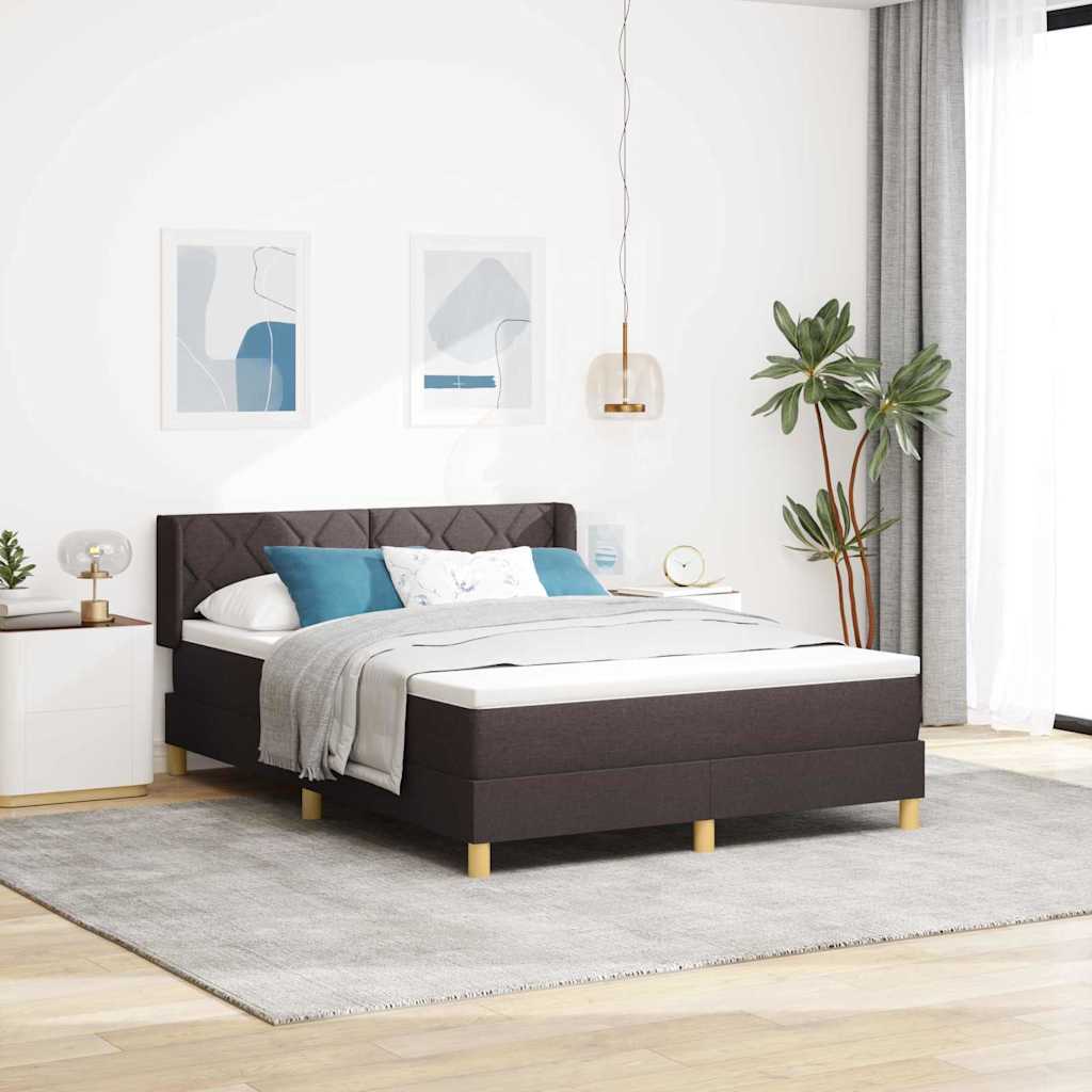Boxspringbed met hoofdeinde Donkerbruin 200 x 140 cm Stof