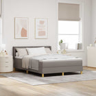Boxspringbed taupe 140x200 cm met hoofdeinde