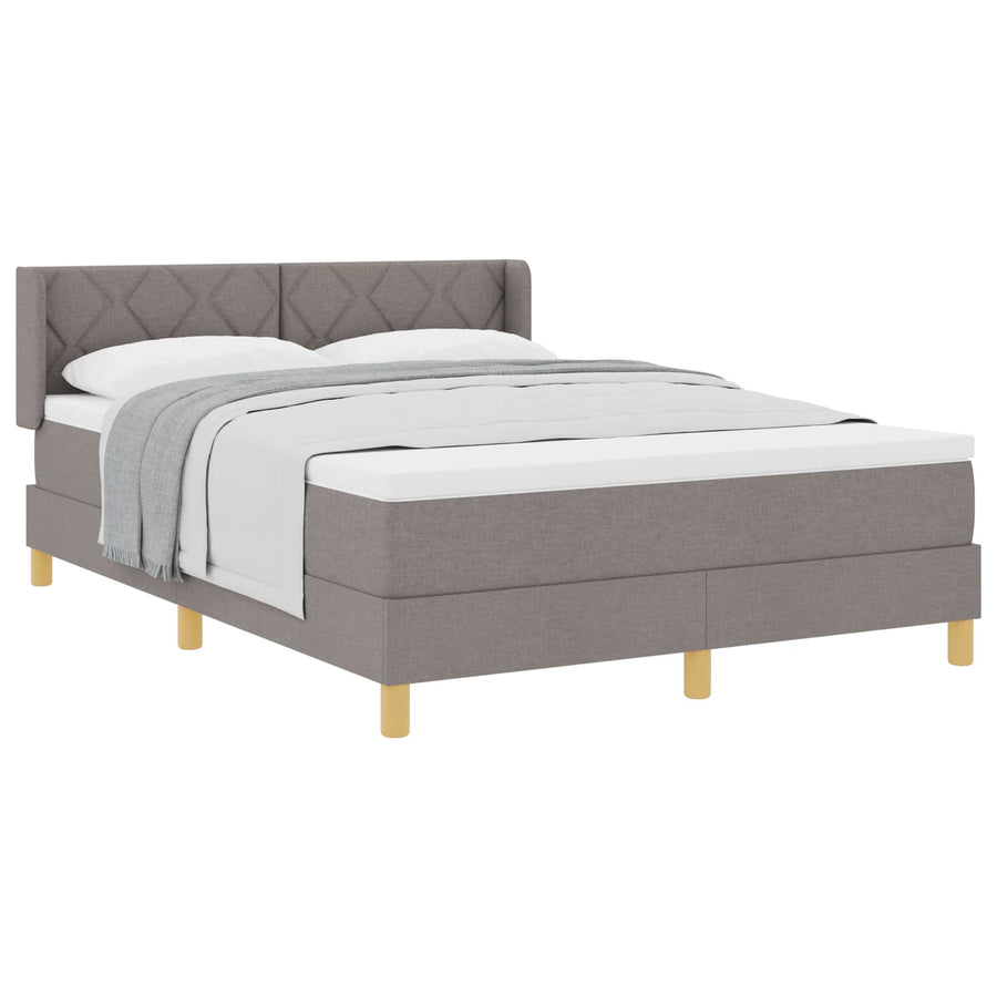 Boxspringbed met hoofdeinde Taupe 200 x 140 cm Stof