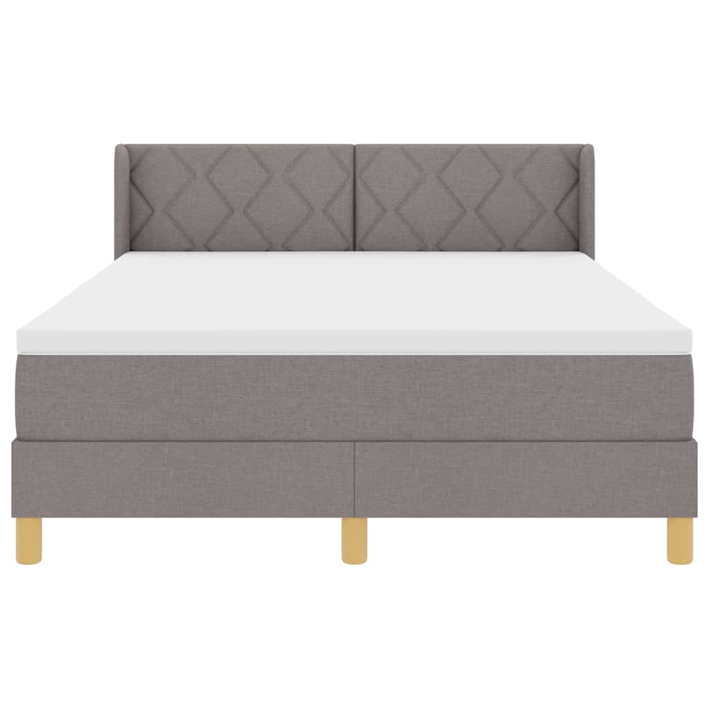Boxspringbed met hoofdeinde Taupe 200 x 140 cm Stof