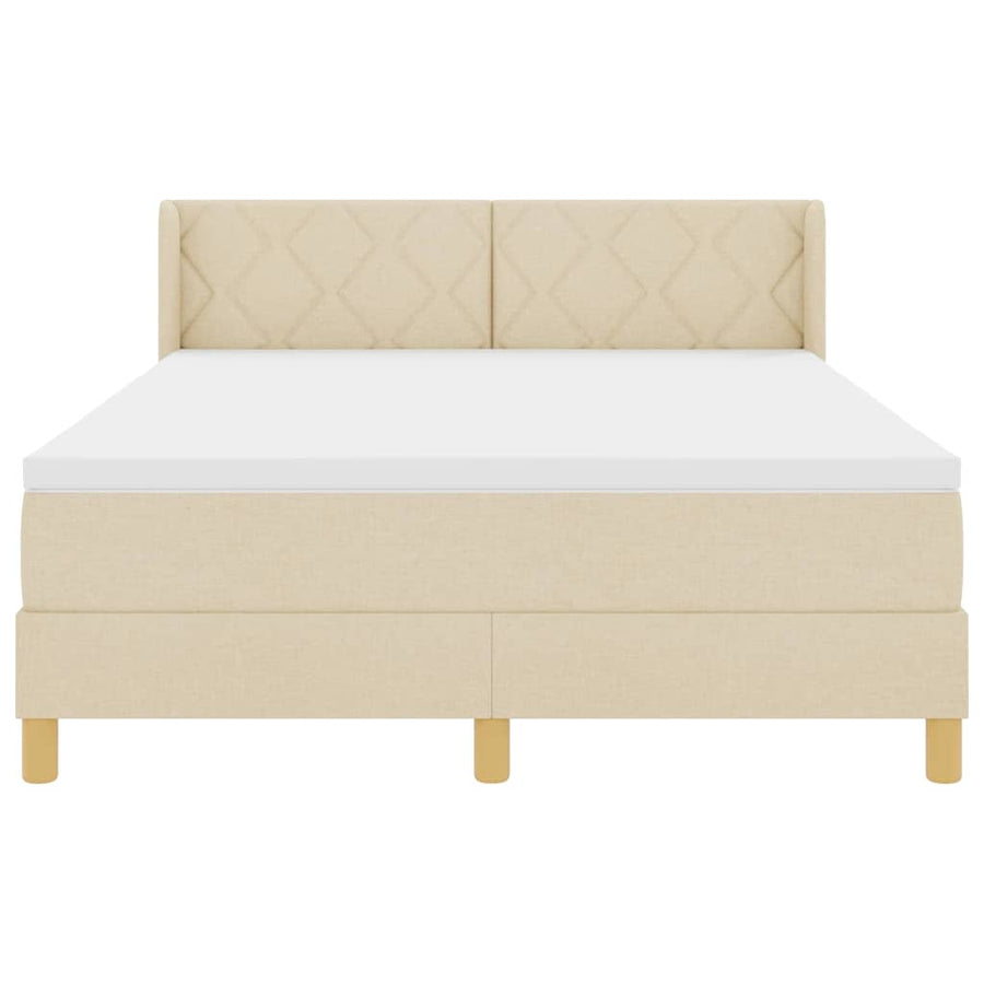 Boxspringbed met hoofdeinde Crème 200 x 140 cm Stof