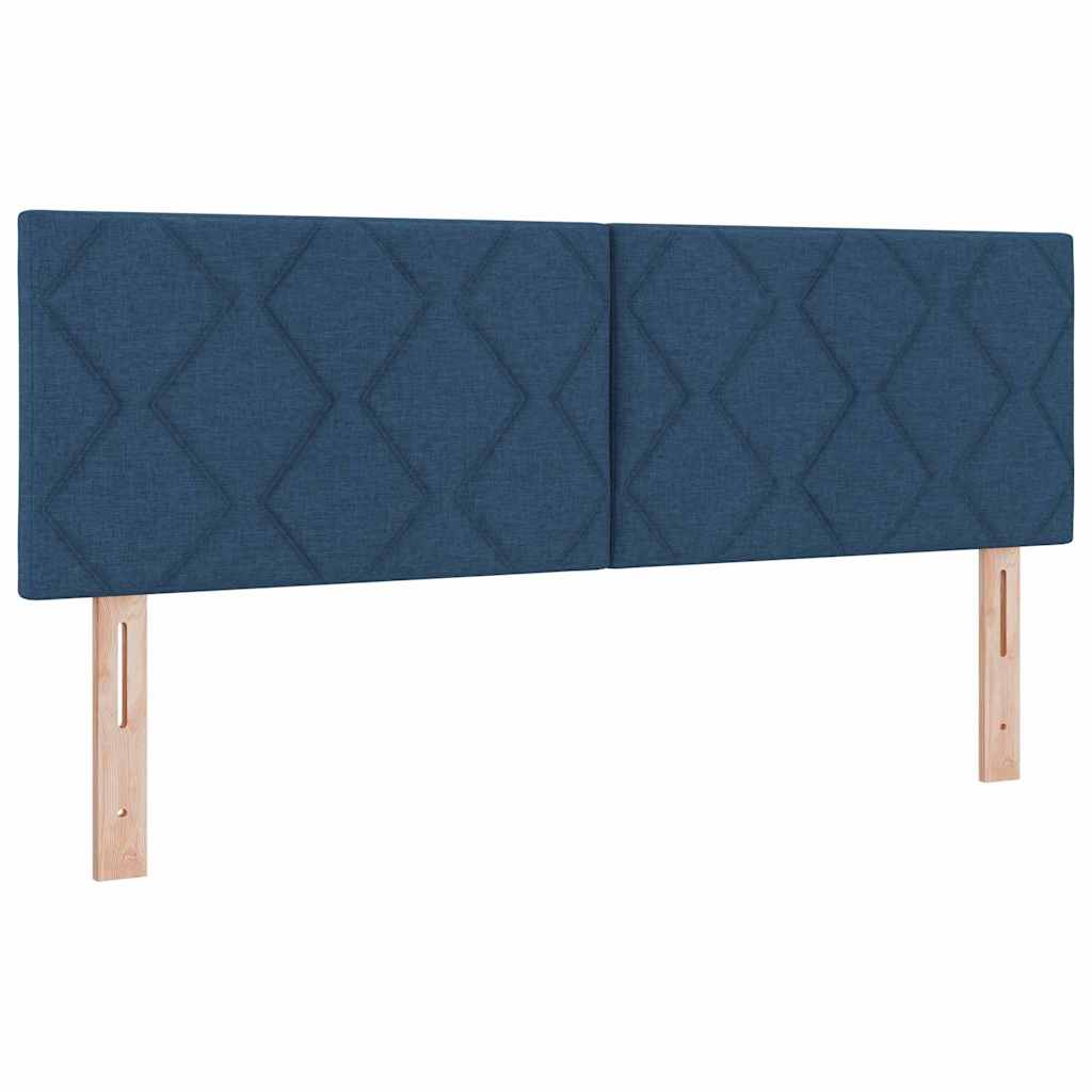Boxspringbed met kussen met hoofdeinde Blauw 200 x 140 cm Stof