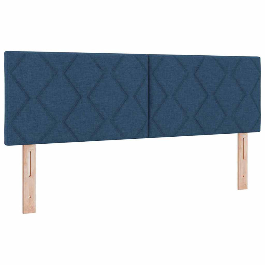 Boxspringbed met kussen met hoofdeinde Blauw 200 x 140 cm Stof