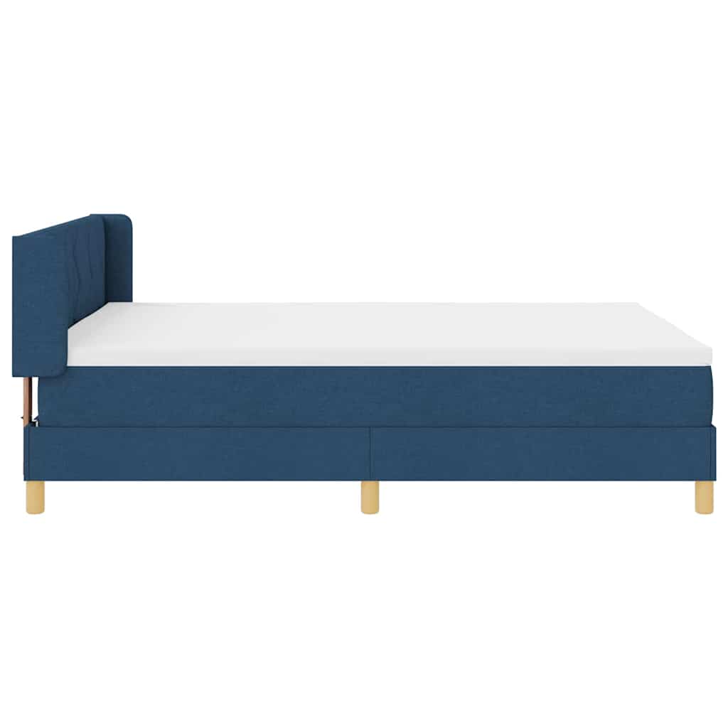 Boxspringbed met kussen met hoofdeinde Blauw 200 x 140 cm Stof