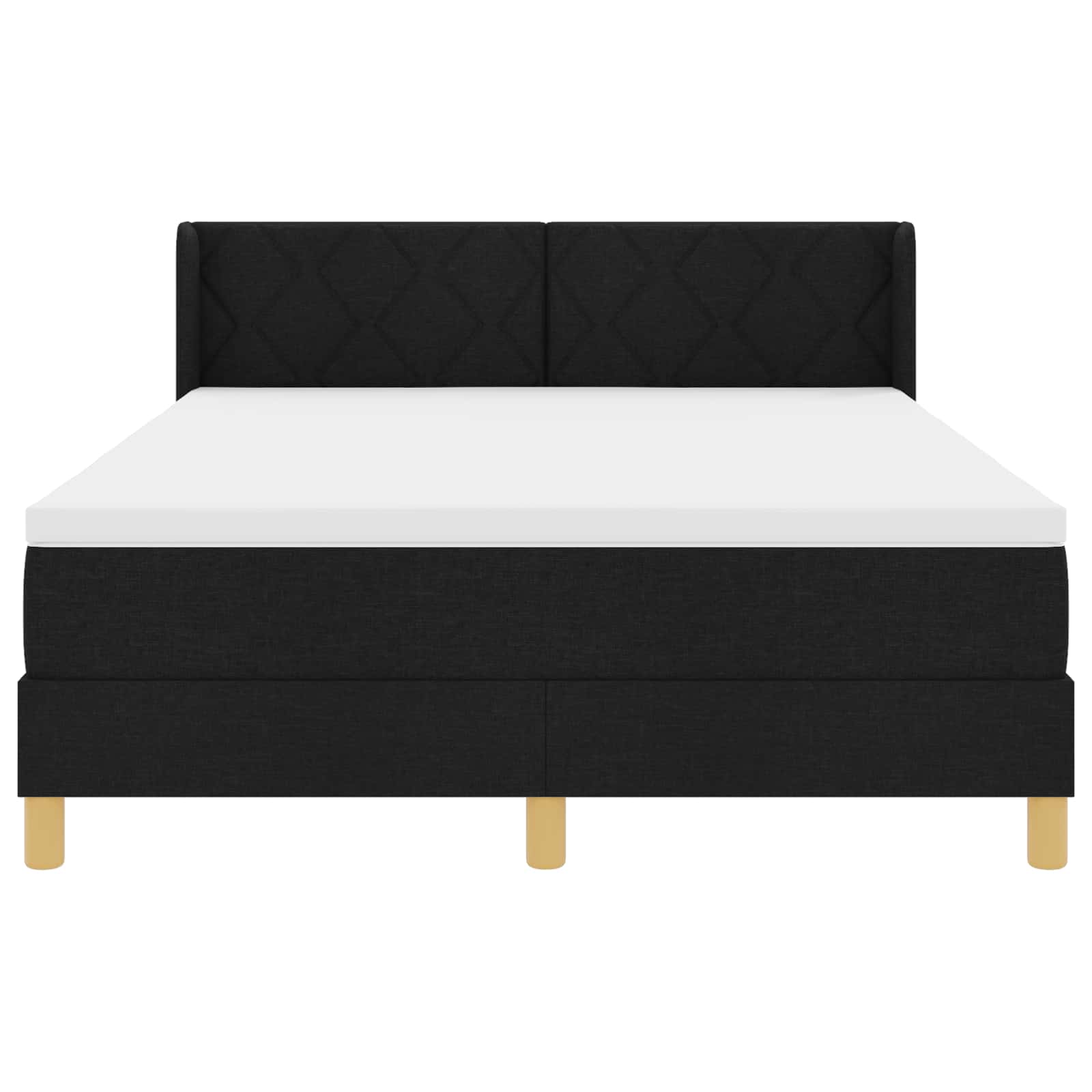 Boxspringbed met hoofdeinde Zwart 200 x 160 cm Stof