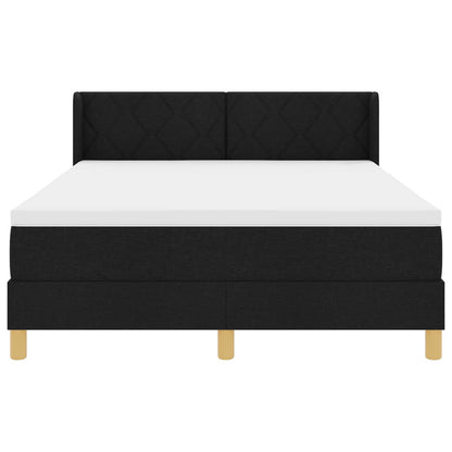 Boxspringbed met hoofdeinde Zwart 200 x 160 cm Stof