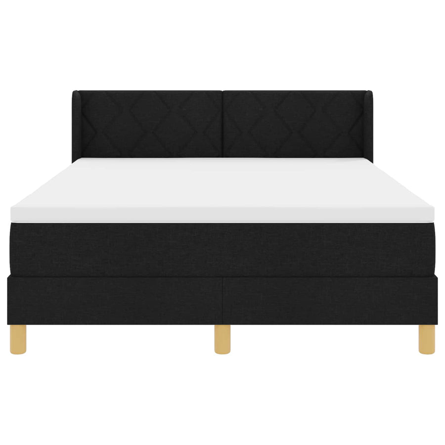 Boxspringbed met hoofdeinde Zwart 200 x 160 cm Stof