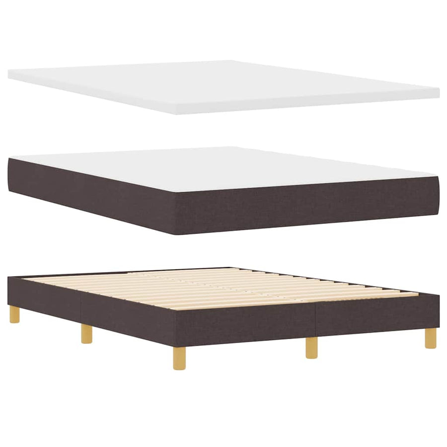 Boxspringbed met hoofdeinde Donkerbruin 200 x 160 cm Stof