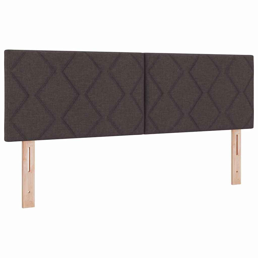 Boxspringbed met hoofdeinde Donkerbruin 200 x 160 cm Stof