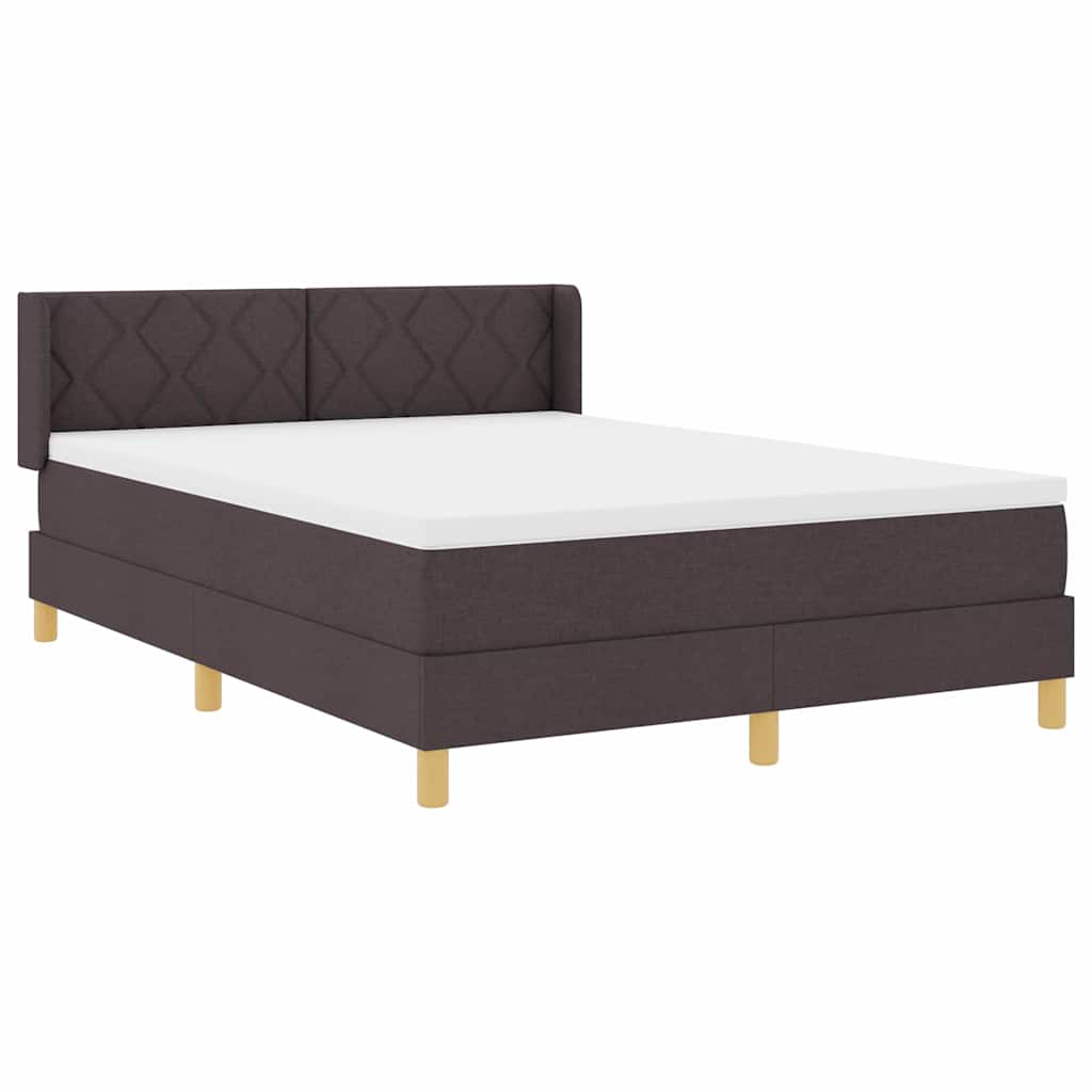 Boxspringbed met hoofdeinde Donkerbruin 200 x 160 cm Stof