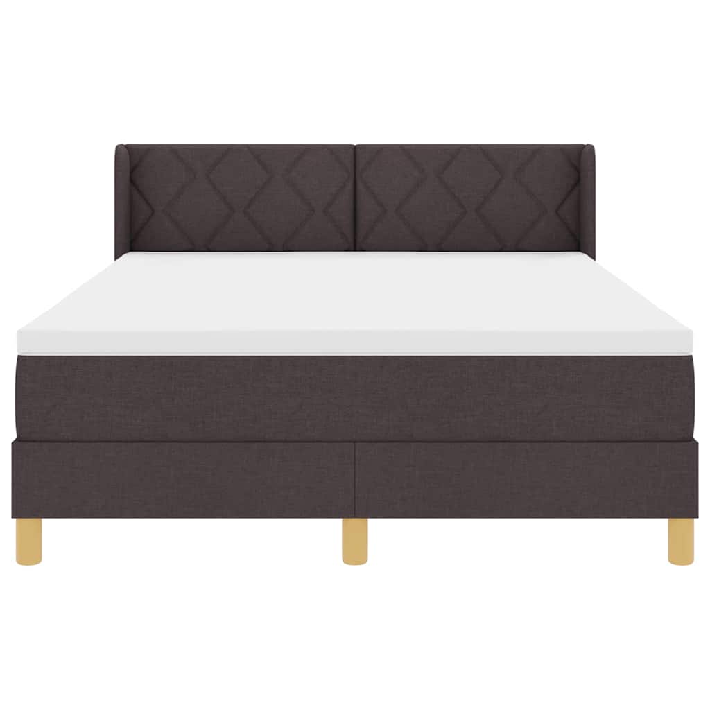 Boxspringbed met hoofdeinde Donkerbruin 200 x 160 cm Stof